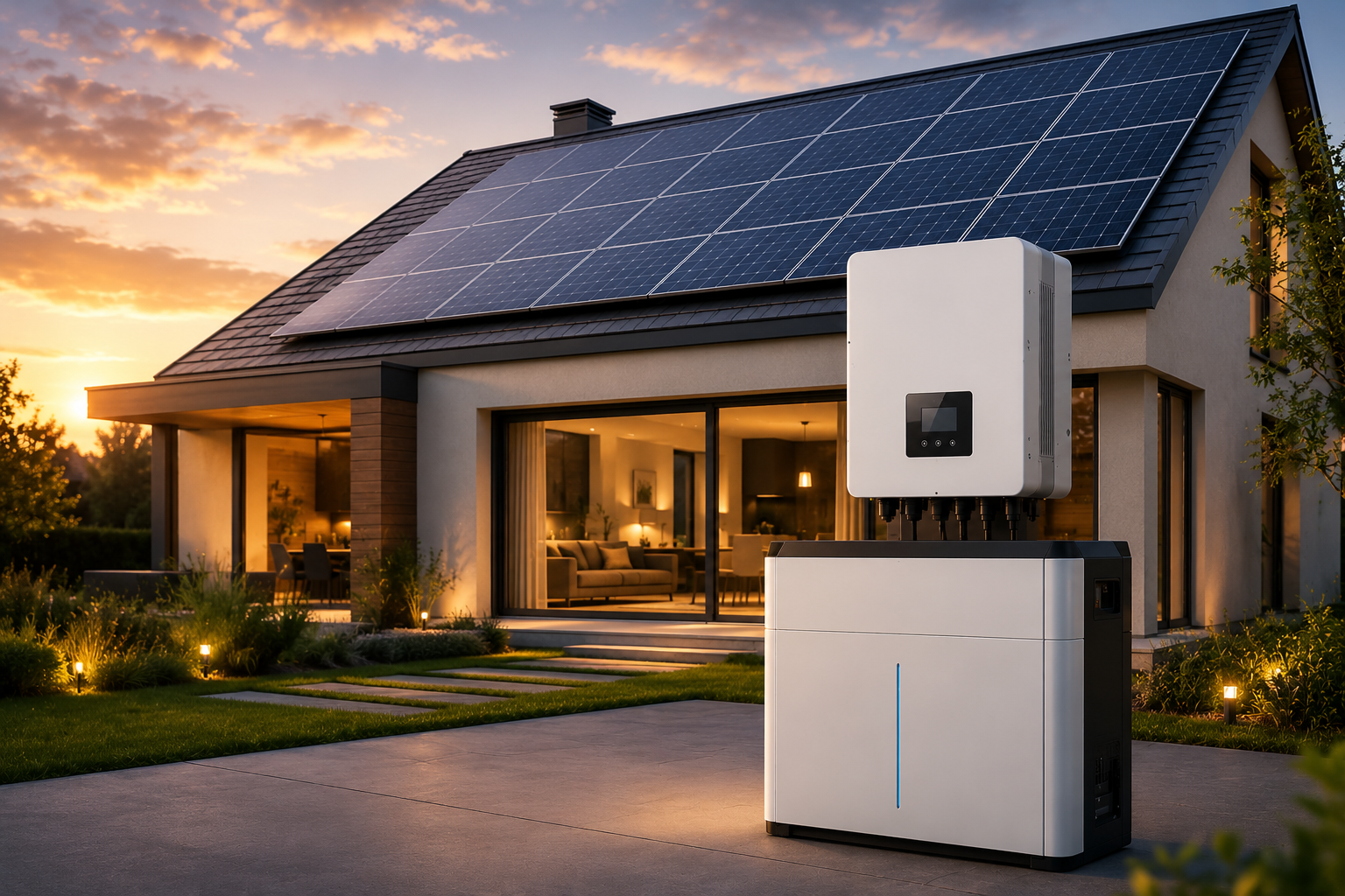 Fotovoltika 10kW + 10kW DEYE menič + DEYE batéria 16kW